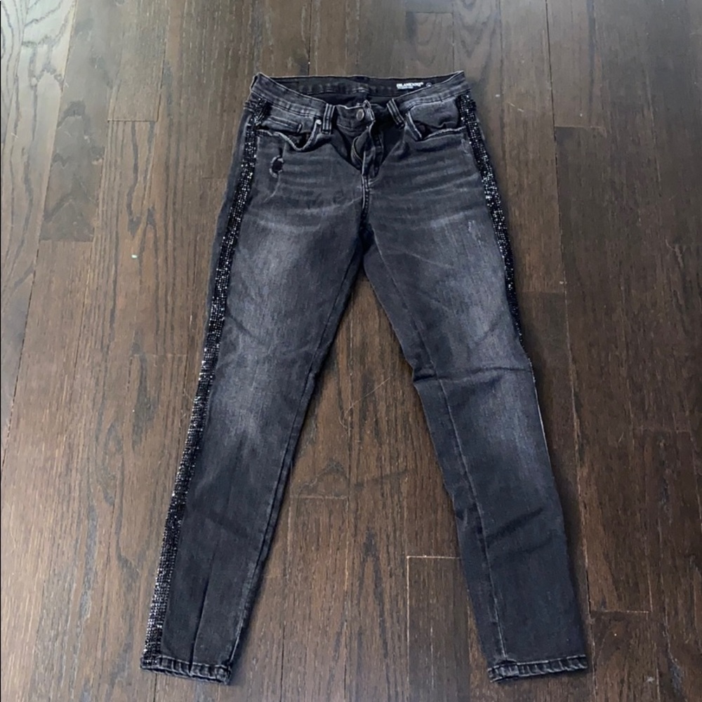 BLANK NYC Black Rhinestone Stripe Jeans
